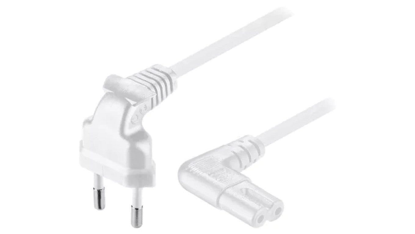 Kabel CEE 7/16 (C) wtyk kątowy, IEC C7 żeński kątowy PVC 5m 97357