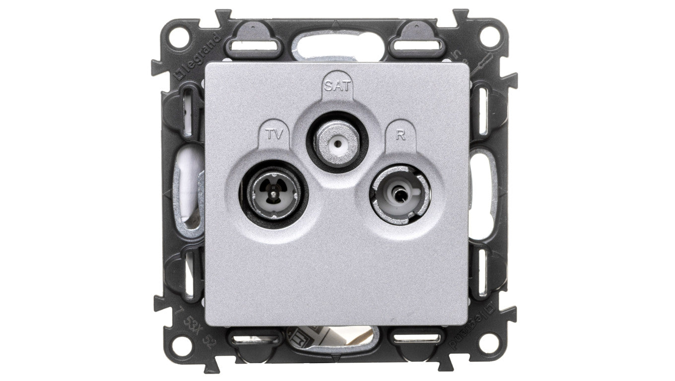 VALENA LIFE Gniazdo antenowe RTV/SAT końcowe aluminium 753352