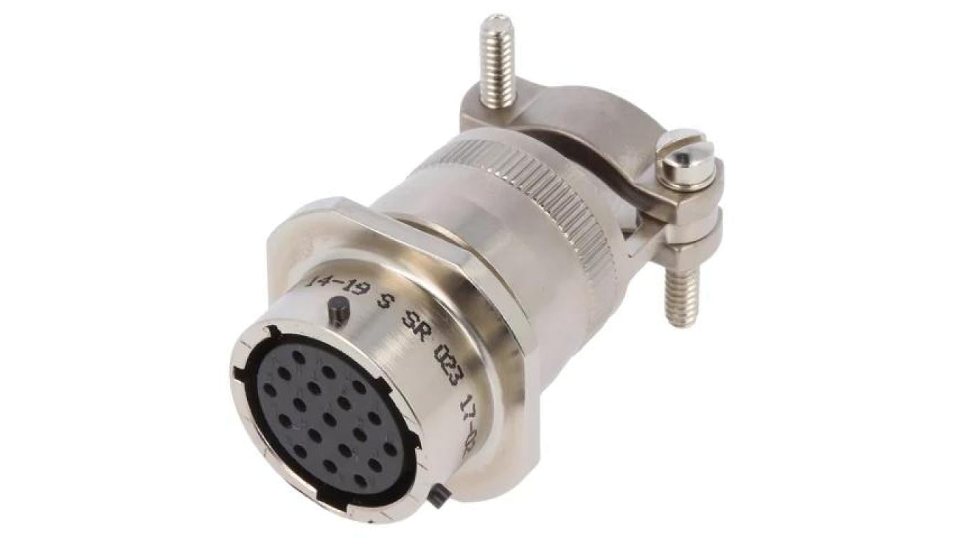 Złącze okrągłe wtyk na przewód 19-PIN żeński lutowanie 600V PT01E1419SSR023