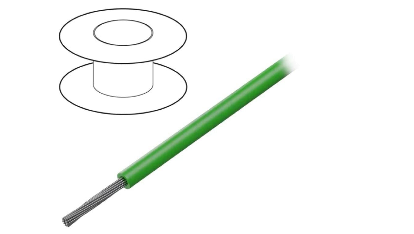 Przewód na rolce o długości 30,5m linka Cu, 150V PVC zielony 20 AWG 7056 GR005