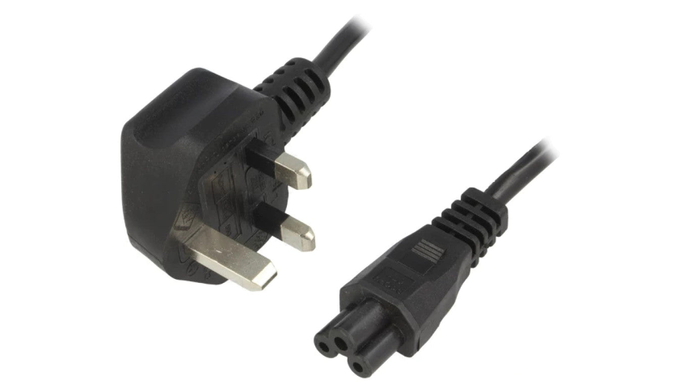 Kabel BS 1363 (G) wtyk IEC C5 żeński PVC 1,5m czarny 2,5A KAB-UK-M3-1.5-BK