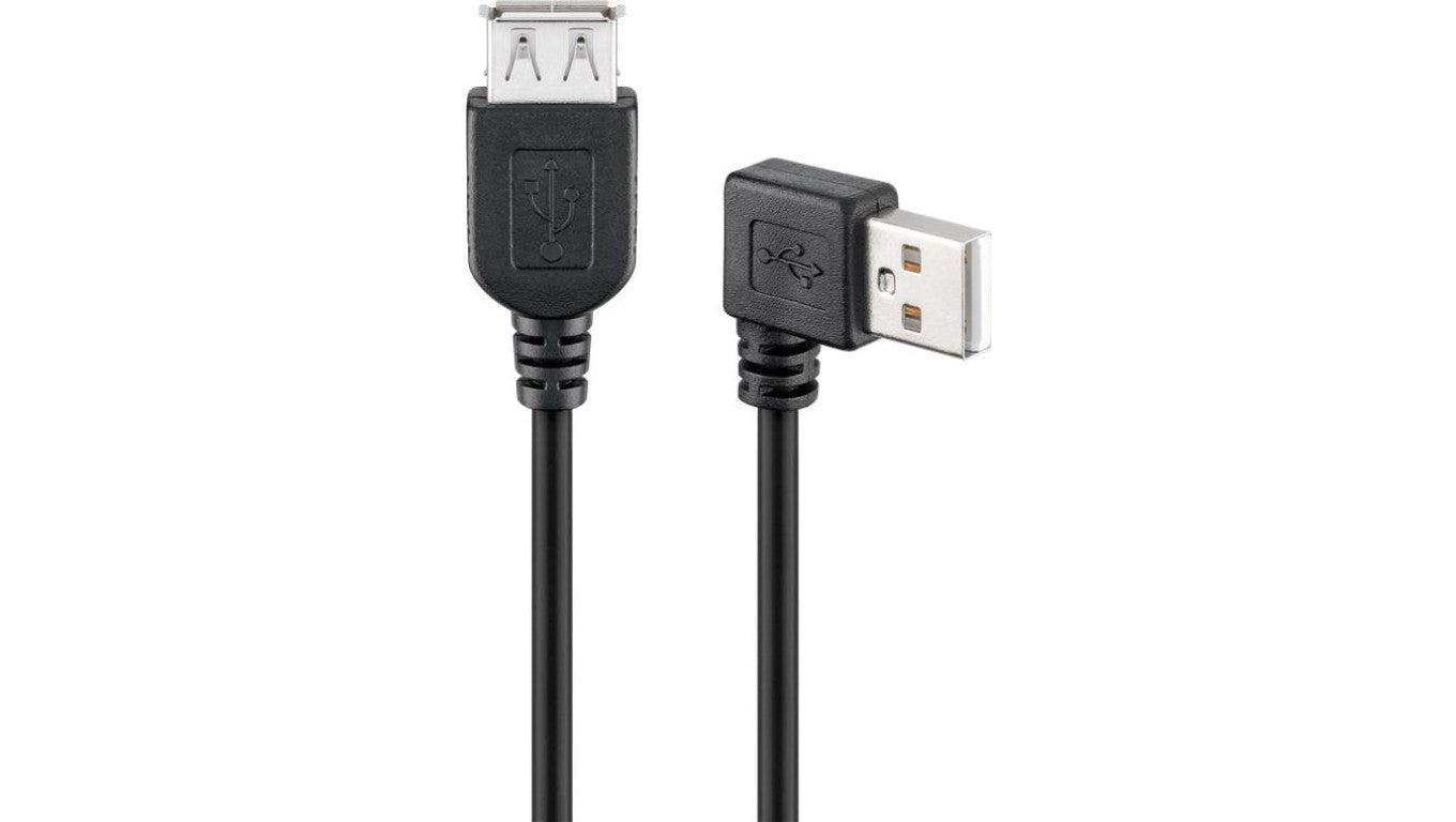 Przedłużacz USB 2.0 Hi-Speed 90, Czarny - Długość kabla 0.15 m