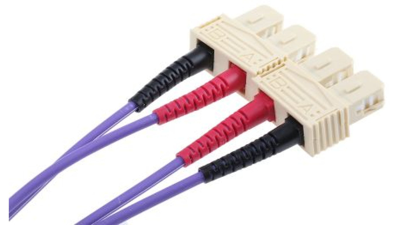 Kabel światłowodowy, średnica: 50/125μm, OM3 Wielomodowy, Fioletowy, SC/SC