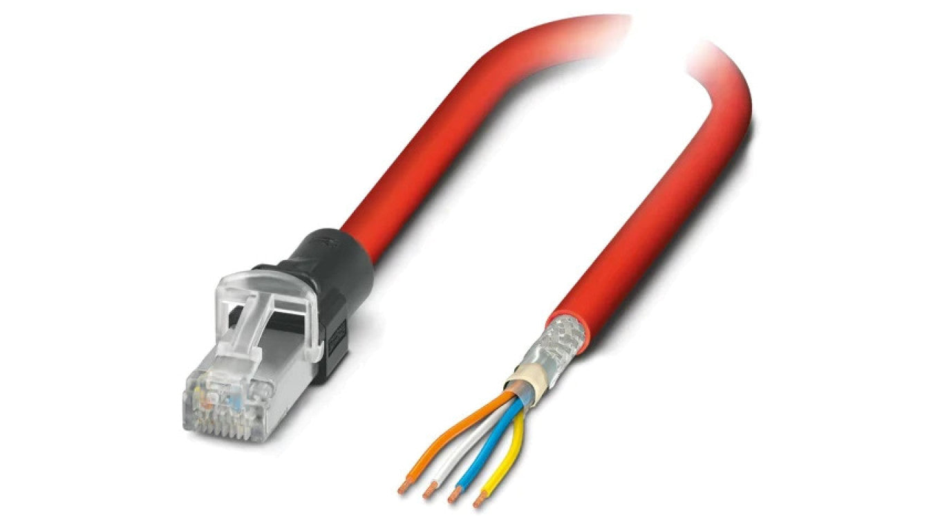 Patch cord S/FTP 5 linka Cu,cynowana PVC czerwony 3m 22AWG 1112858