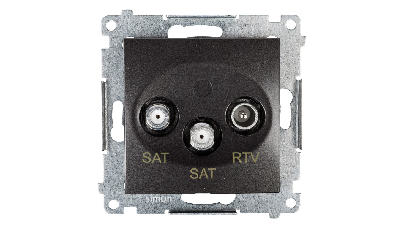 Simon 54 Gniazdo antenowe SAT/SAT/RTV końcowe antracyt DASK2.01/48