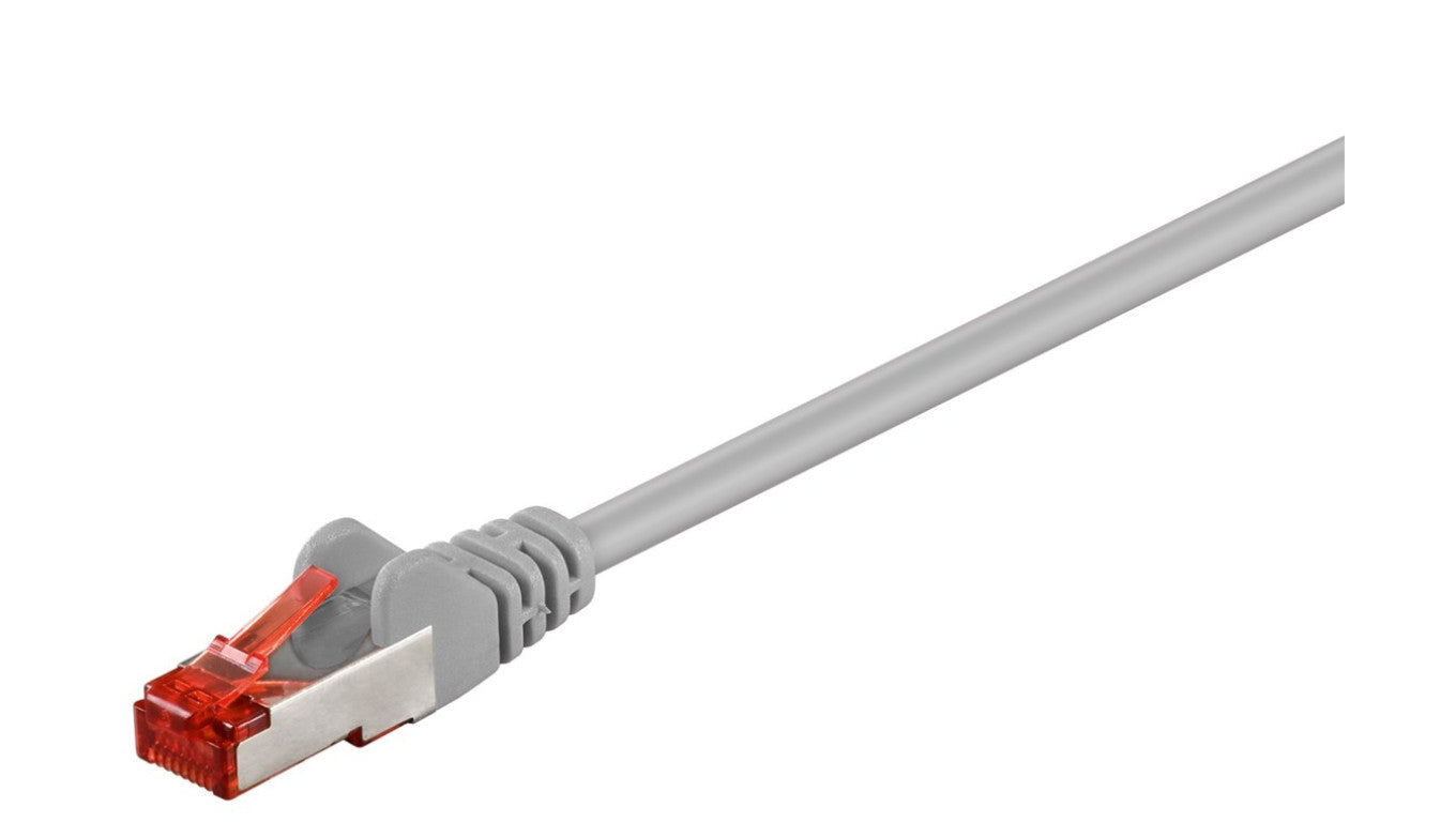 CAT 6 Kabel łączący, S/FTP (PiMF), Szary - Długość kabla 0.25 m