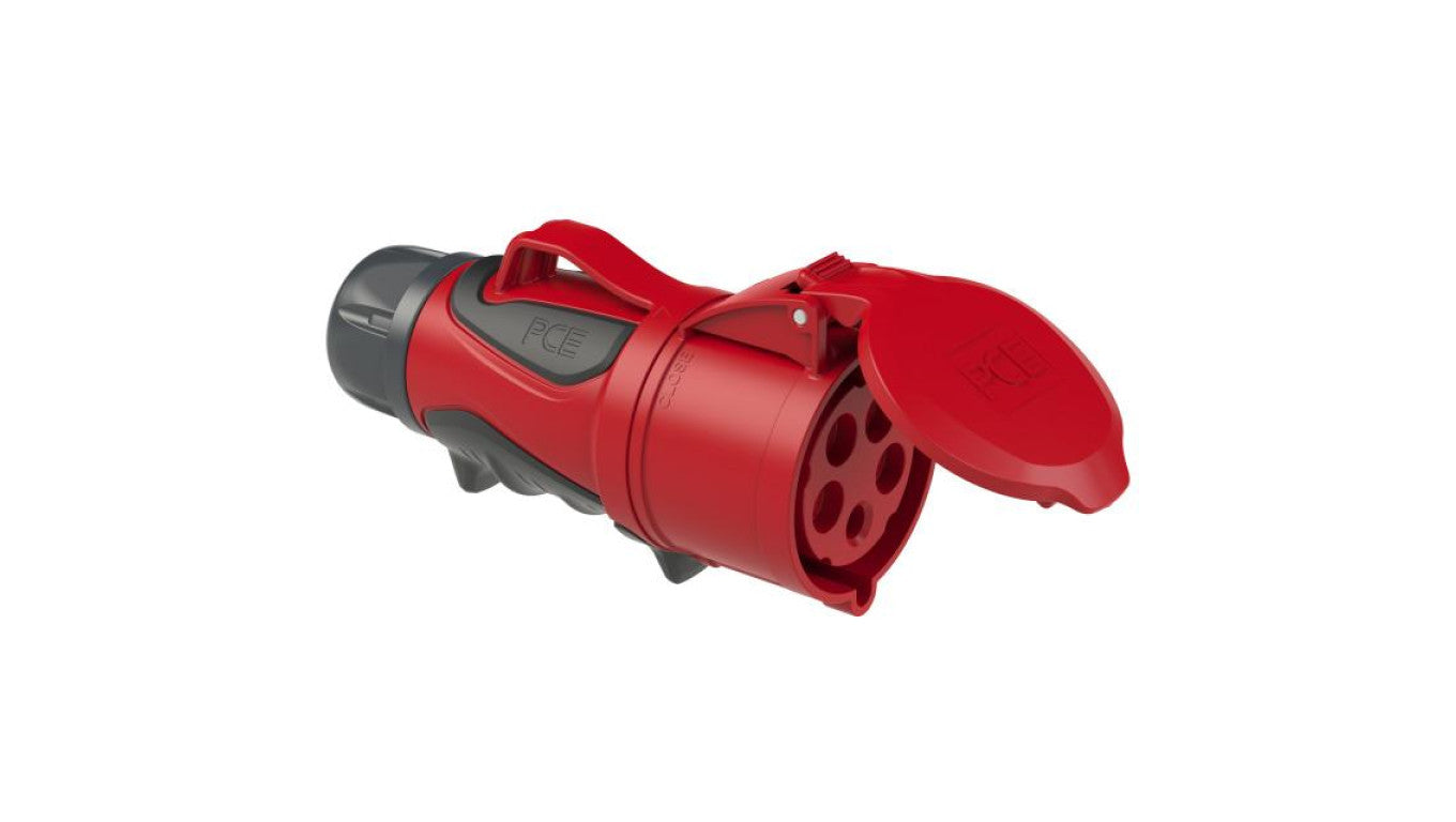 Gniazdo siłowe z klapką 5p 16A 400V przenośne IP44 GRIP PCE na kabel