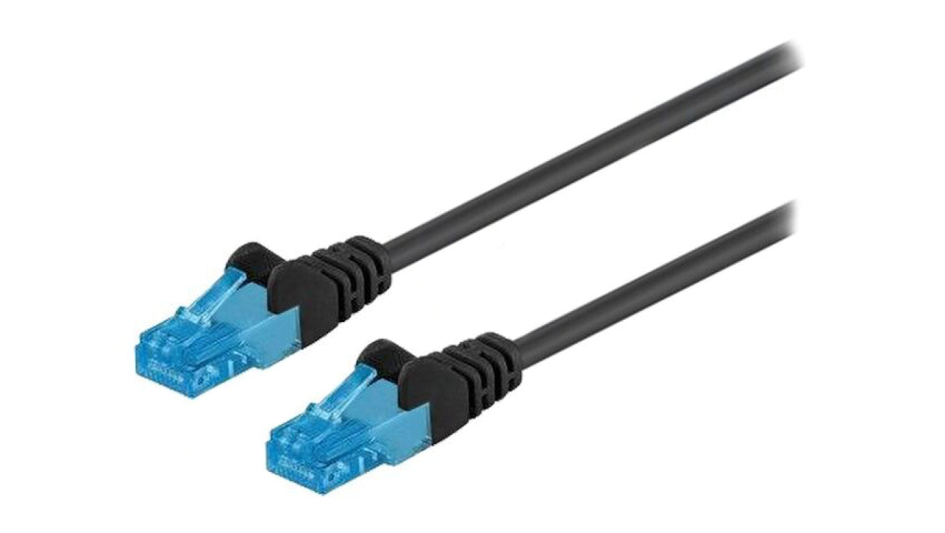 Patch cord U/UTP 6a linka Cu LSZH czarny 3m 26AWG Żyły: 8 55409
