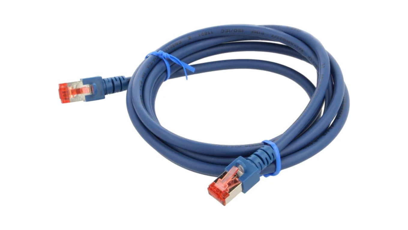 Patch cord S/FTP 6 linka Cu LSZH niebieski 2m 27AWG 803001