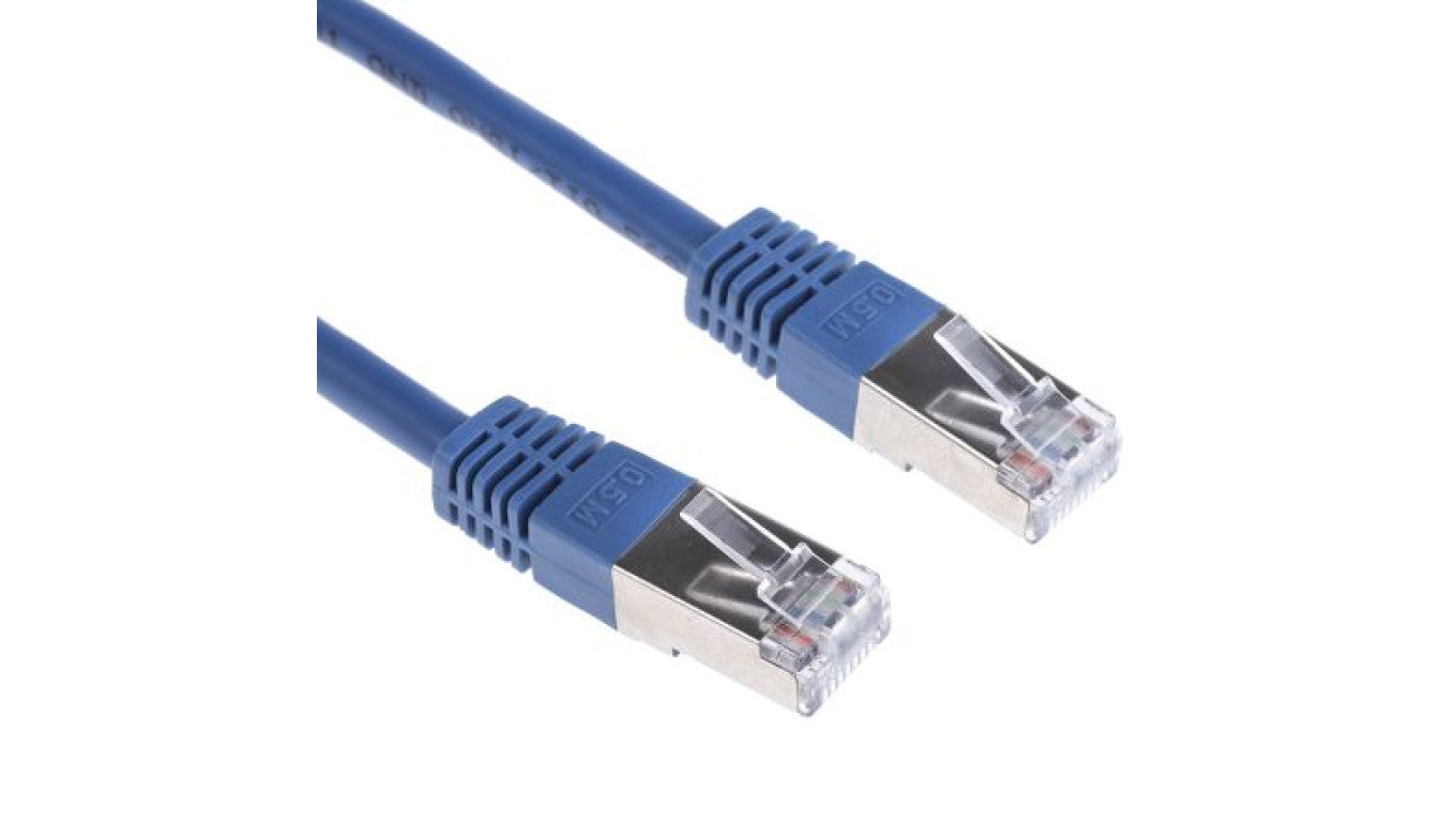 Kabel kategorii 6, Niebieski, Wtyk RJ45/męski RJ45dł.: 500mm, mat. koszulki: PVC