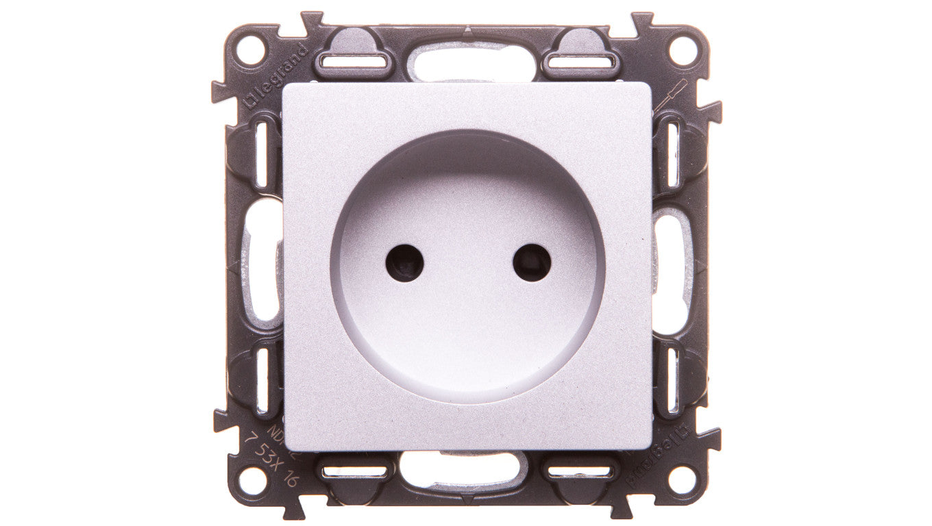 VALENA LIFE Gniazdo pojedyncze b/u aluminium 753316