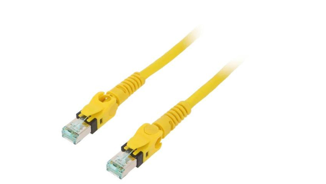 Patch cord S/FTP 6a linka Cu PUR żółty 1m 27AWG Żyły: 8 09488485745010