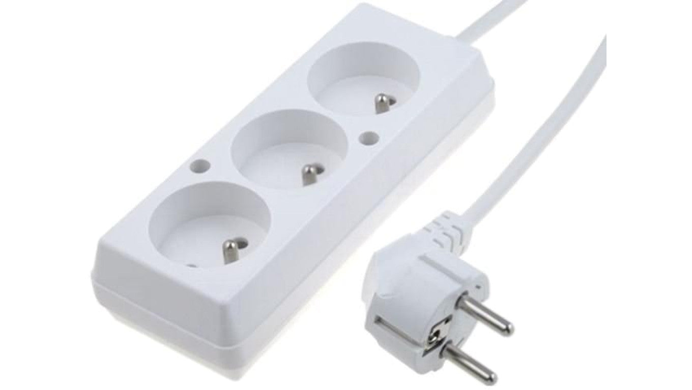 Przedłużacz 3-gniazda z/u 10A 5m /OMY 3x1/ biały PS-370 T-105430