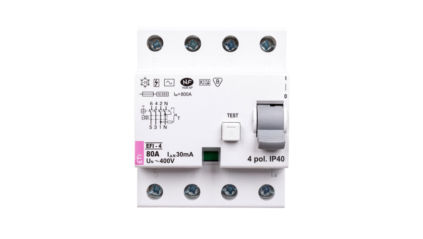 Wyłącznik różnicowoprądowy 4P 80A 0,03A typ AC EFI-4 02062145