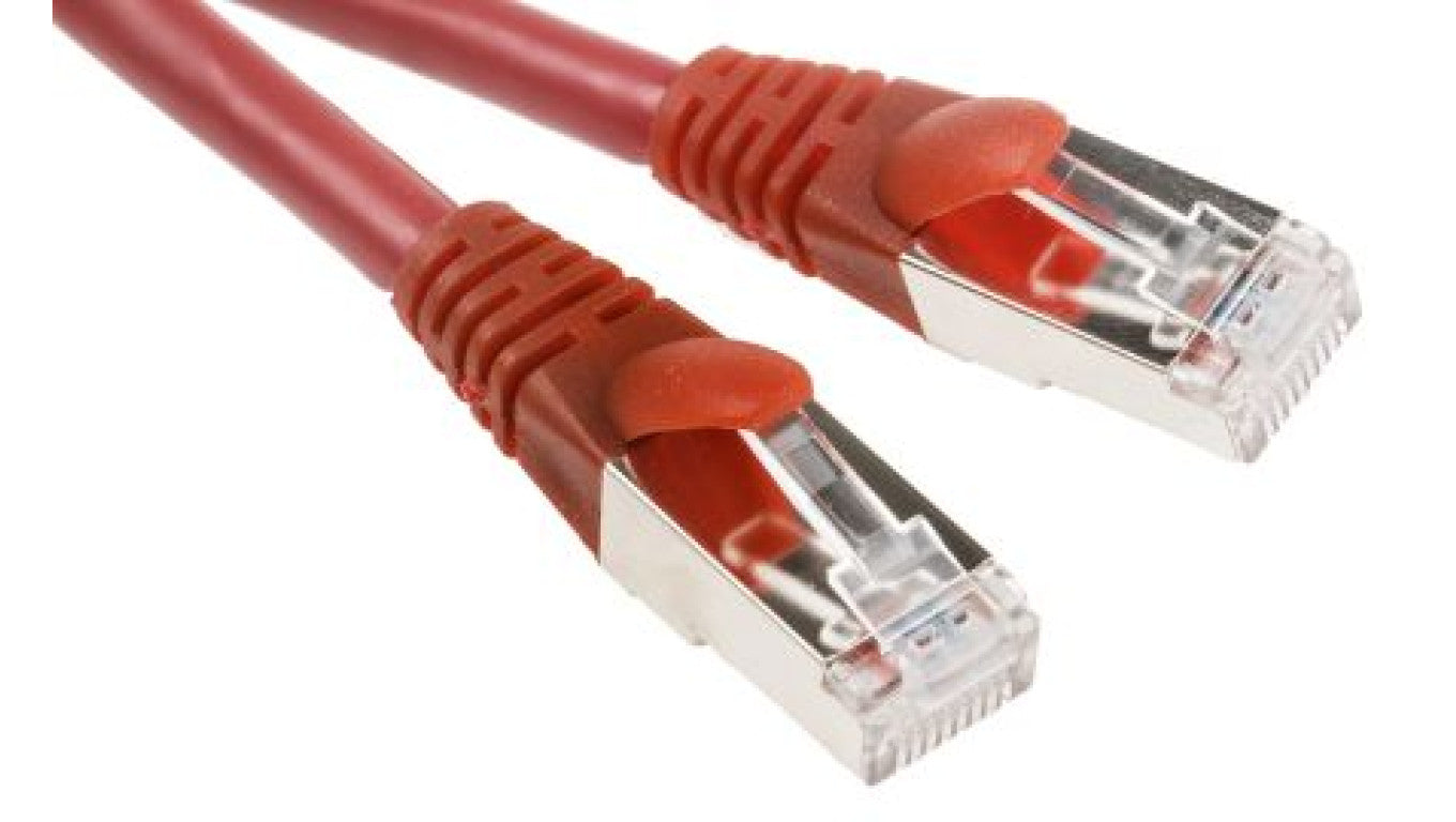 Kabel kategorii 6, Czerwony, Wtyk RJ45/męski RJ45dł.: 500mm, mat. koszulki: LSZH