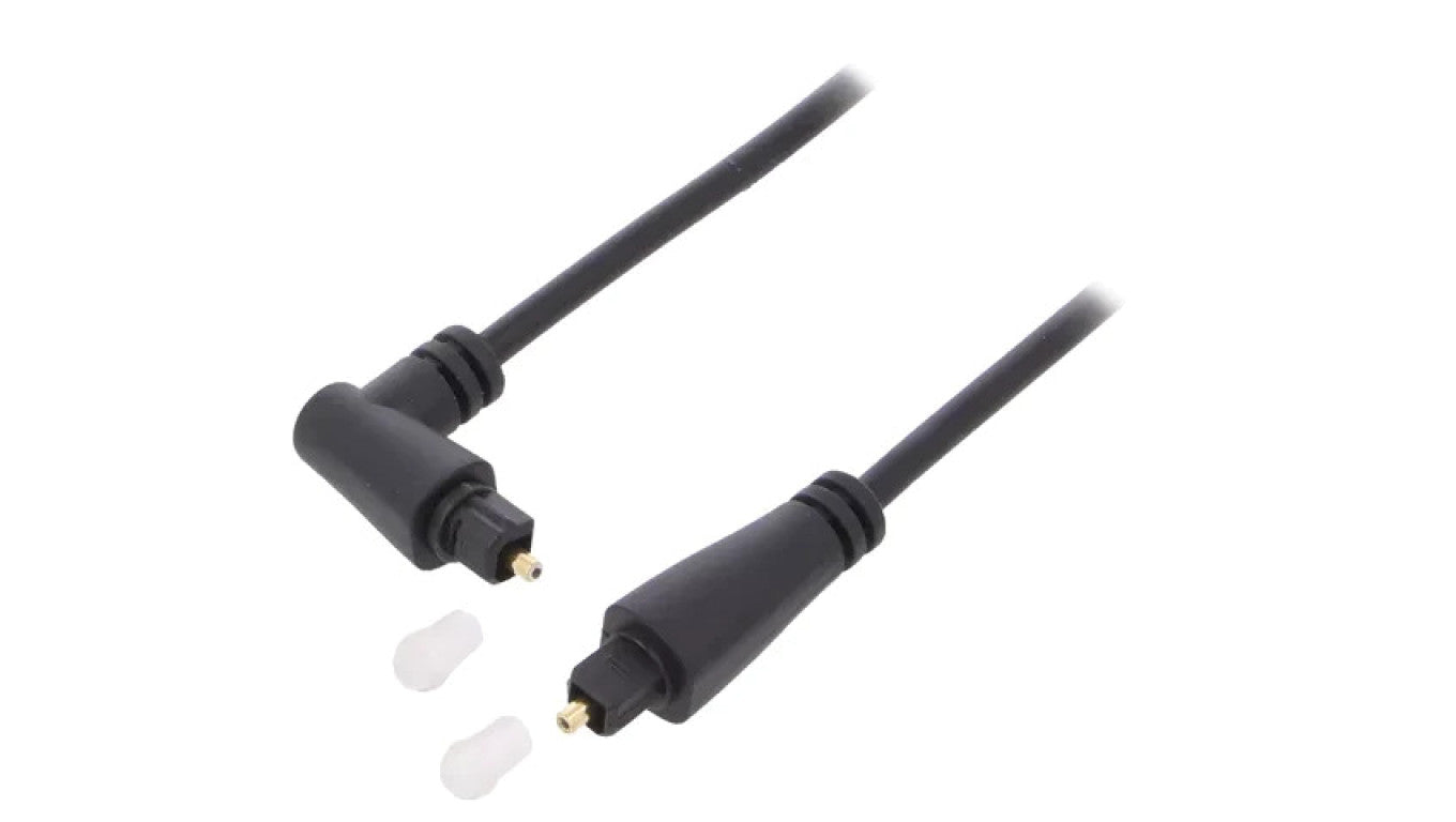 Kabel Toslink wtyk, Toslink wtyk kątowy 2m czarny Øzewn: 4mm 41595