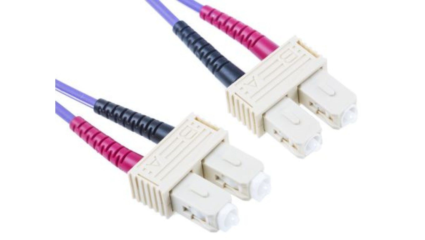 Kabel światłowodowy, średnica: 50/125μm, OM3 Wielomodowy, Fioletowy, SC/SC