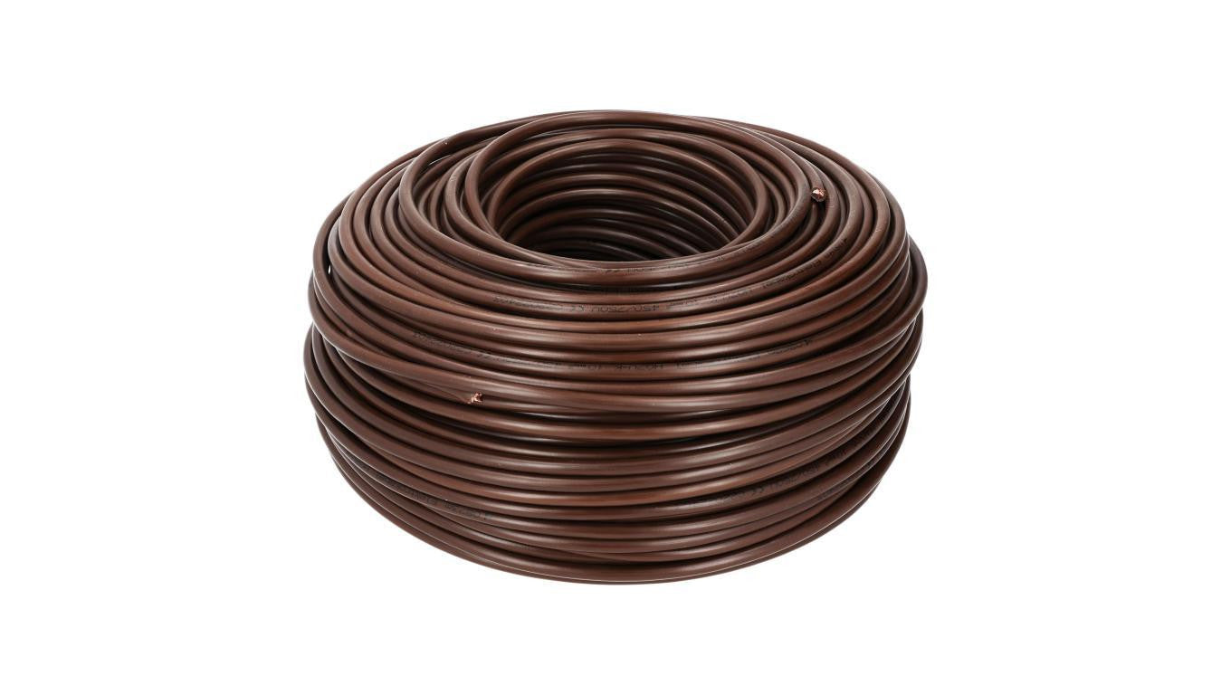 Kabel instalacyjny LgY / H07V-K 4mm2 jednożyłowy brązowy 450/750V giętki linka Prysmian /100m/