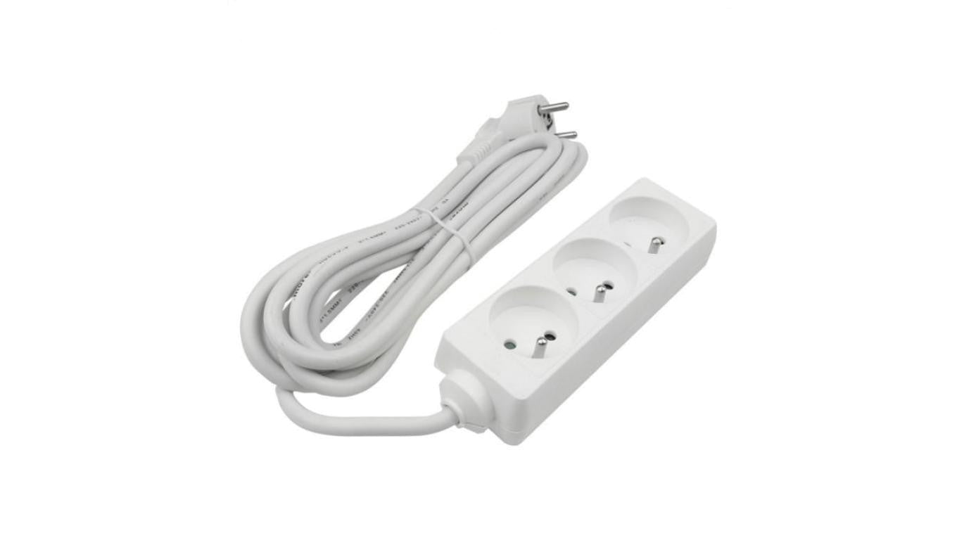 Przedłużacz 3 gniazda 3m z/u 3x1.5mm2 BIAŁY