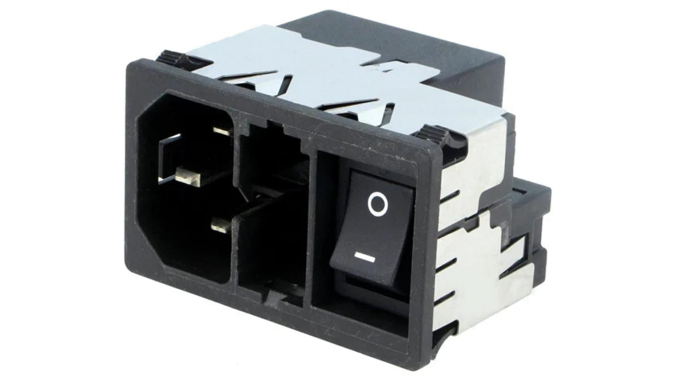 Złącze zasilające AC gniazdo męskie 4A 250VAC IEC 60320 KMF KMF1.1141.11