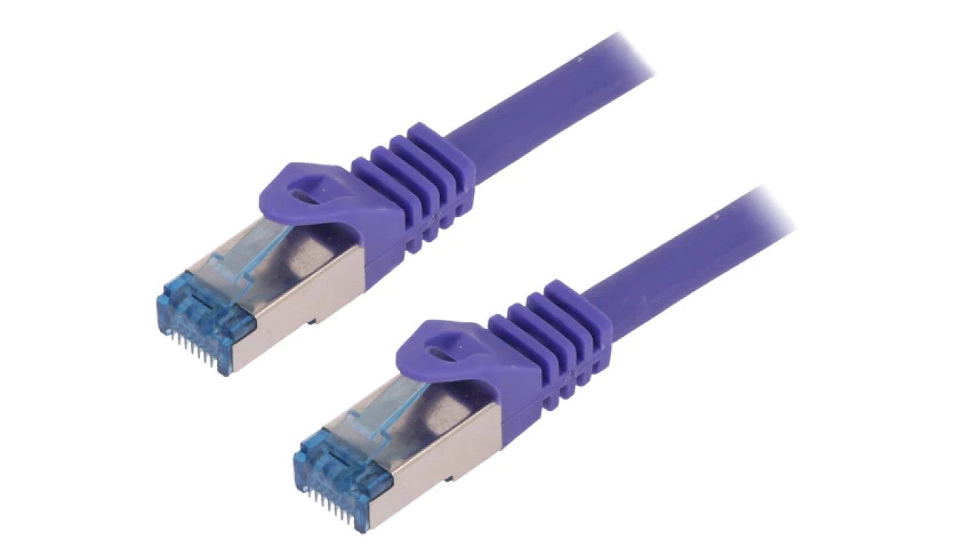 Patch cord S/FTP 6a linka Cu LSZH fioletowy 10m 27AWG CQ309VS