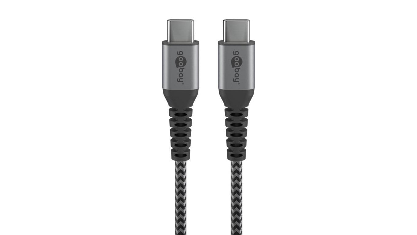 Kabel tekstylny USB-C™ na USB-C ™ z metalowymi wtyczkami ( szary / srebrny) 0,5 m - Długość kabla 0.5 m