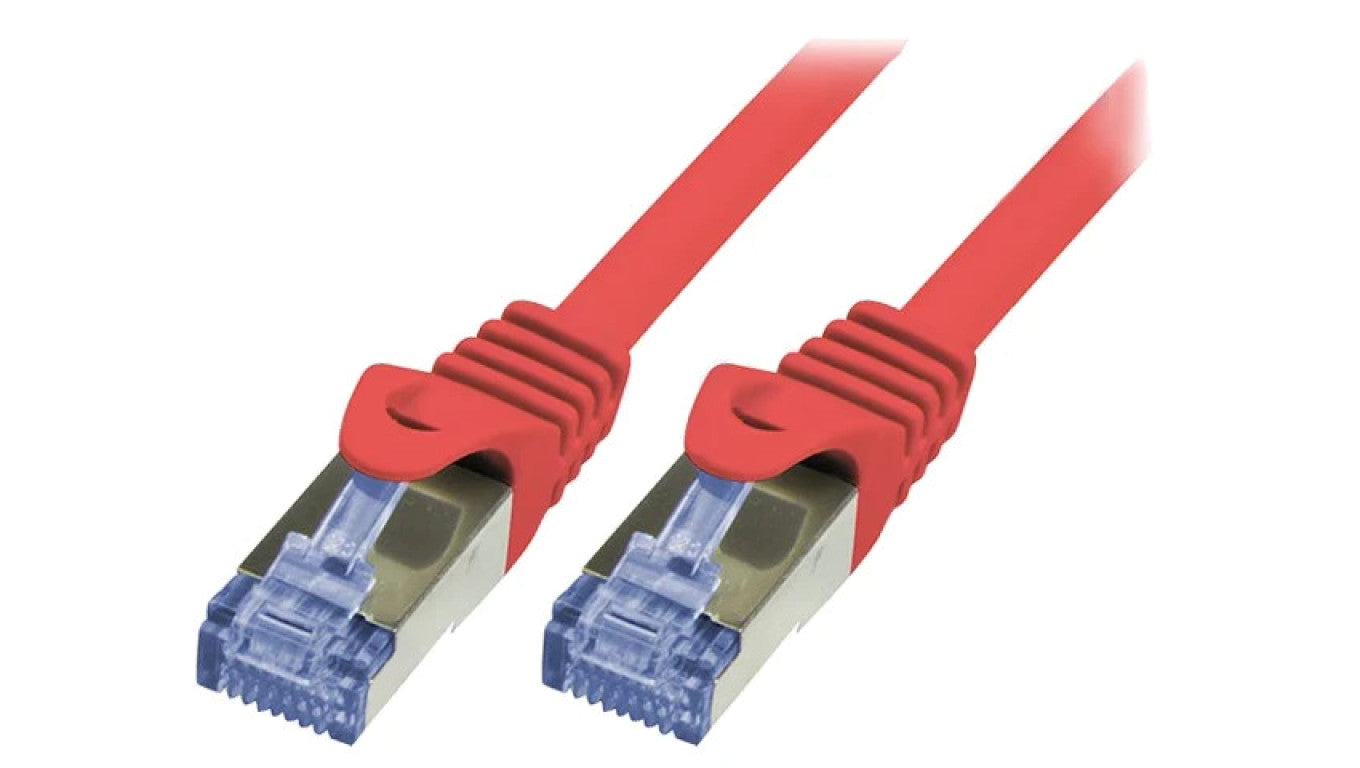 Patch cord S/FTP 6a linka Cu LSZH czerwony 5m 26AWG CQ3074S