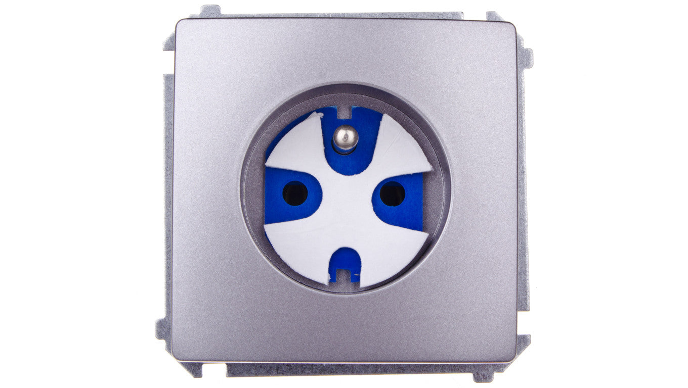Simon Basic Gniazdo pojedyncze DATA z/u 16A IP20 z kluczem uprawniającym stal inox BMGD1.01/21