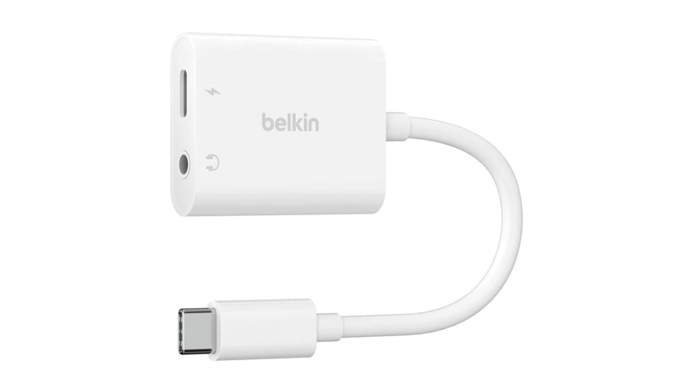 Belkin ROCKSTAR 3.5mm Audio + USB-C Charge Adapter