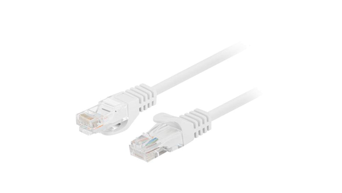 Patchcord UTP kat.6 kabel sieciowy LAN 2x RJ45 linka biały 0,25m LANBERG