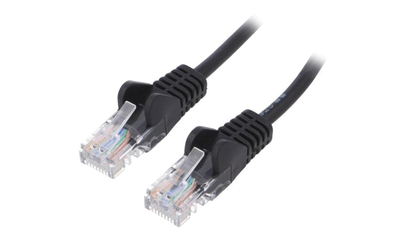 Patch cord U/UTP 5e linka CCA PVC czarny 30m 27AWG 68650