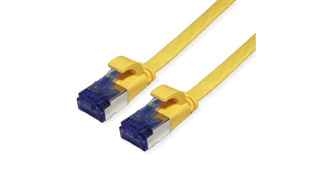 Kabel krosowy VALUE FTP, kat. 6A (klasa EA), bardzo płaski, żółty, 0,5 m