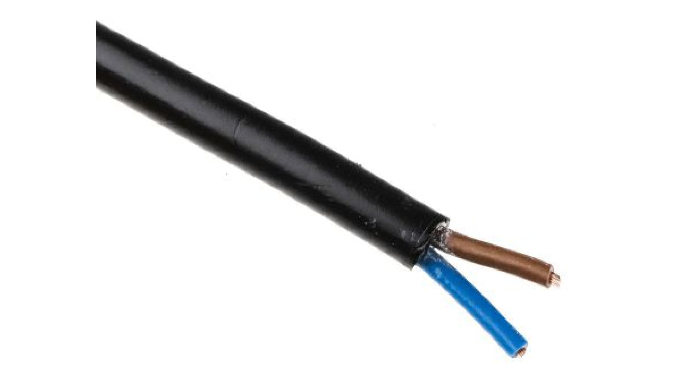 Sieciowy kabel zasilający 2 Core Polichlorek winylu PVC Sheath Czarny 6.39mm od , 300 V, 500 V