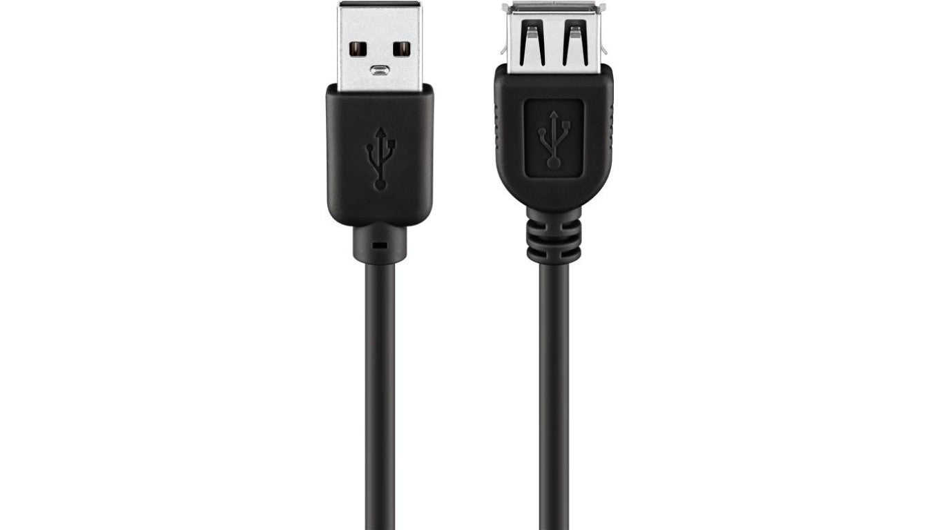 Przedłużacz USB 2.0 Hi-Speed, Czarny - Długość kabla 0.3 m