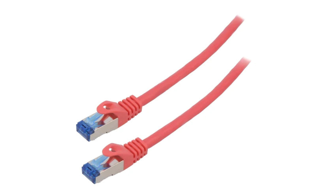 Patch cord S/FTP 6a linka CCA LSZH czerwony 15m 26AWG Żyły: 8 PCF6A-10CC-1500-R