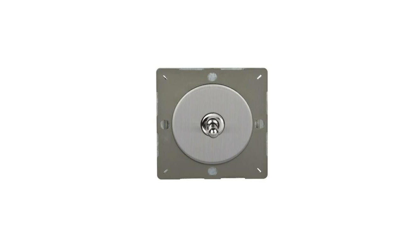 VariGrid Włącznik uchylny pojedynczy Metal stal szlifowana dźwigniowy 10A 230V uchylny EGT1S (system ramkowy Varilight)