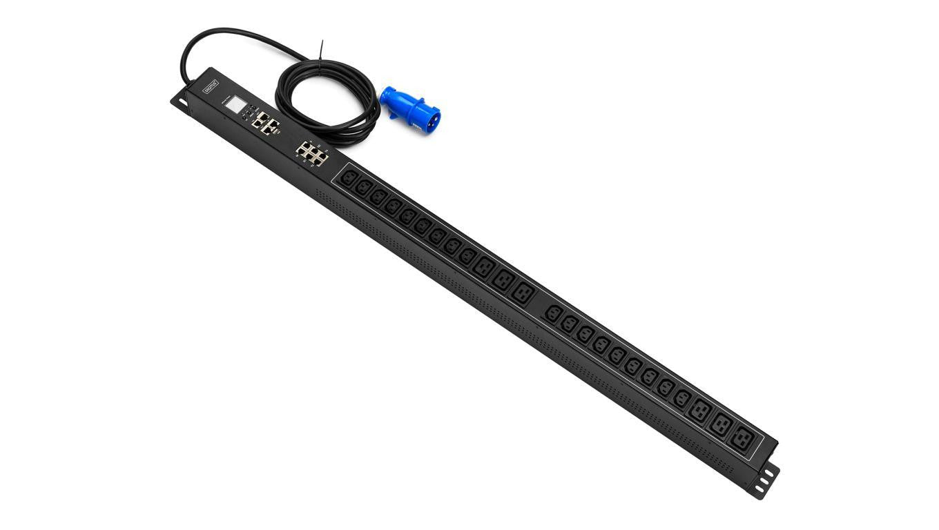 Listwa zasilająca SMART PDU 0U, wtyk IEC 60309 16A/250V, gniazda 18xC13 10A/250V, 6xC19 16A/250V,16A DN-IP2-V3-18C13-6C19