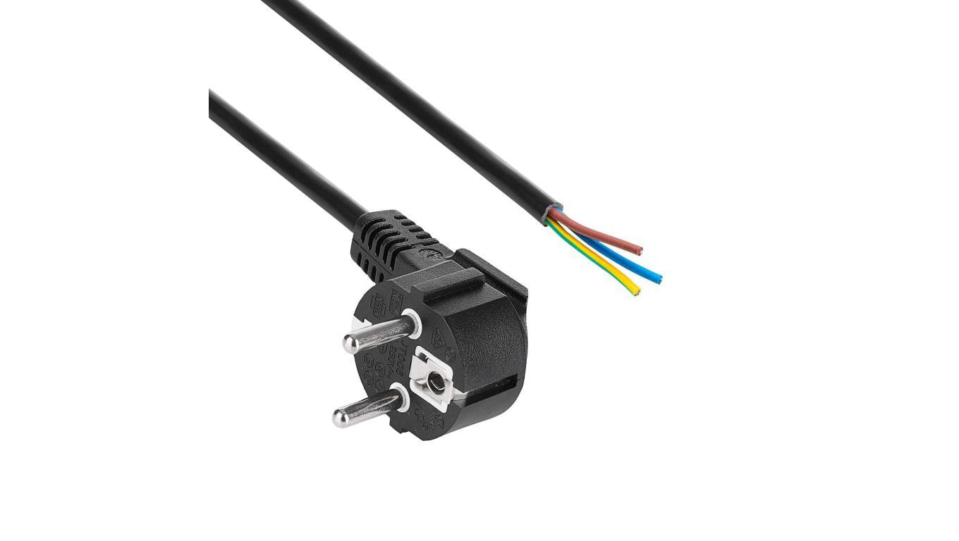 Kabel zasilający bez zakończenia Akyga AK-OT-01S CU 3x1.5mm² CEE 7/7 1.5m