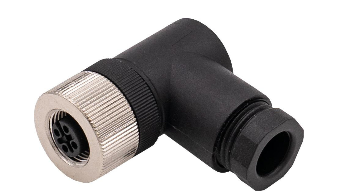Gniazdo kablowe, kątowe, połączenie śrubowe, Ø4-8mm, 4A, 60V, gniazdo M12 5-stykowe, IP67 VK003C21