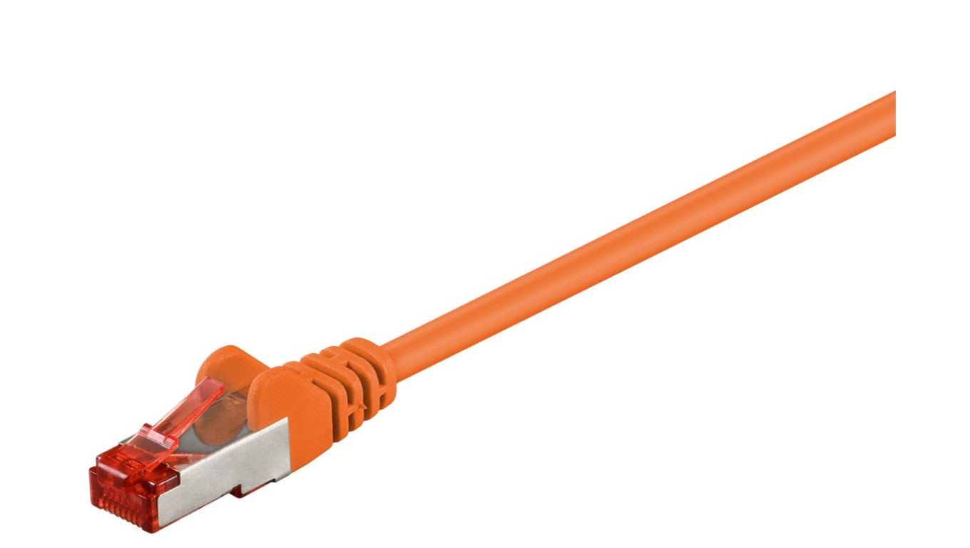 CAT 6 Kabel łączący, S/FTP (PiMF), Pomarańczowy - Długość kabla 0.15 m