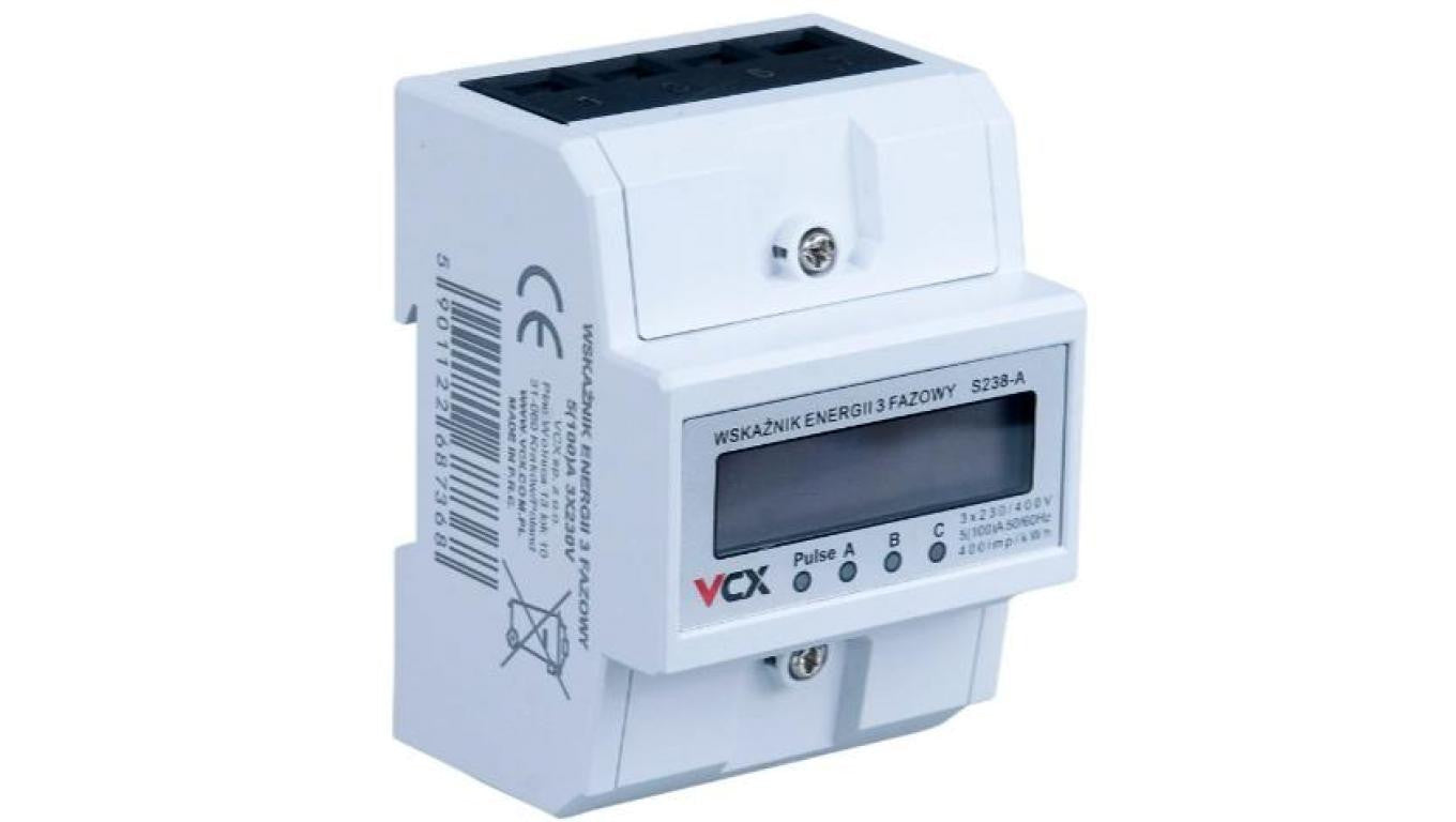 Licznik Energii Elektrycznej Wskaźnik 3-Fazowy Trójfazowy 230V 5(100)A VCX