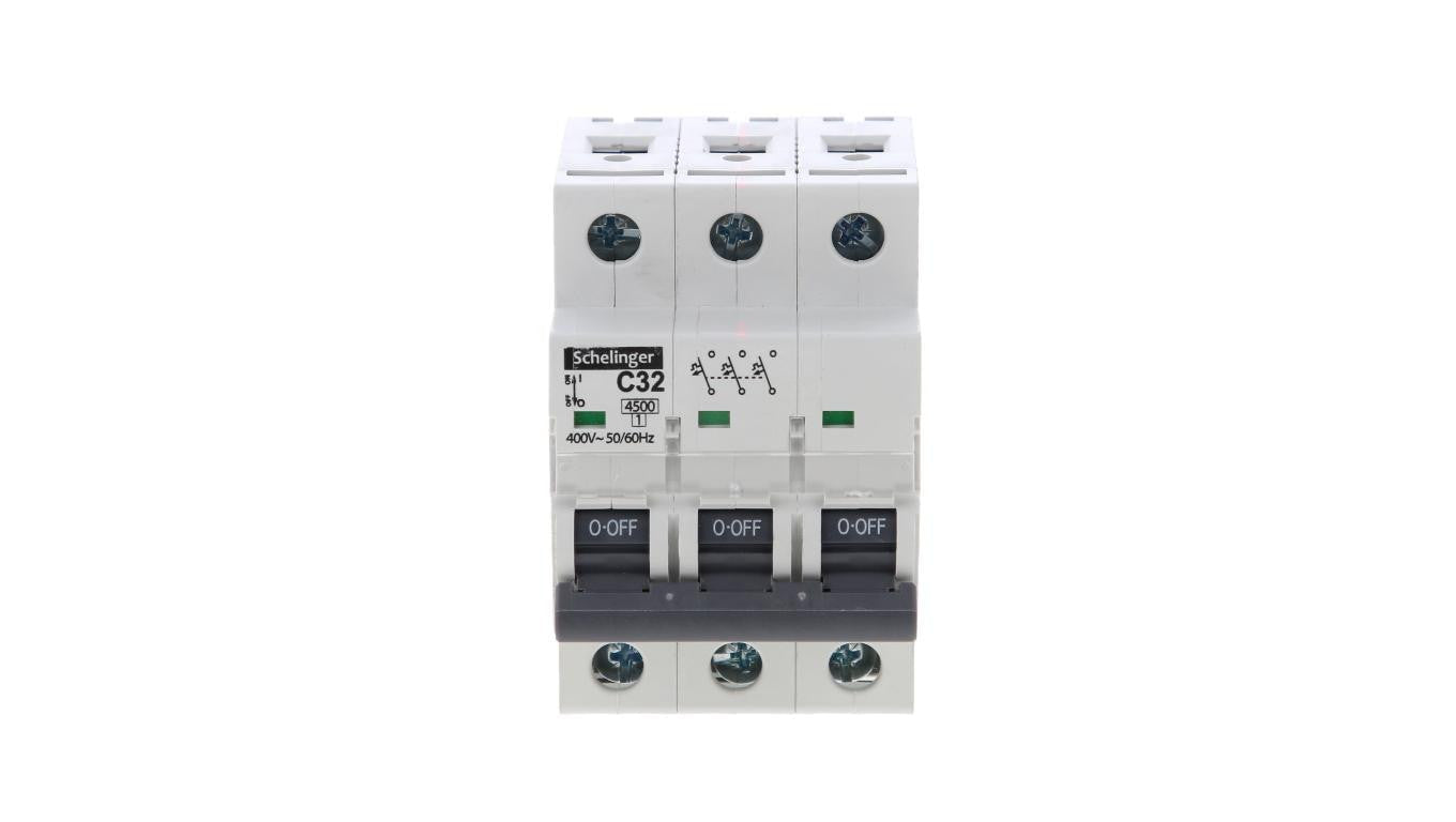 Wyłącznik nadprądowy 3P C 32A 6kA AC SCHELINGER A02-G7-3P-C32