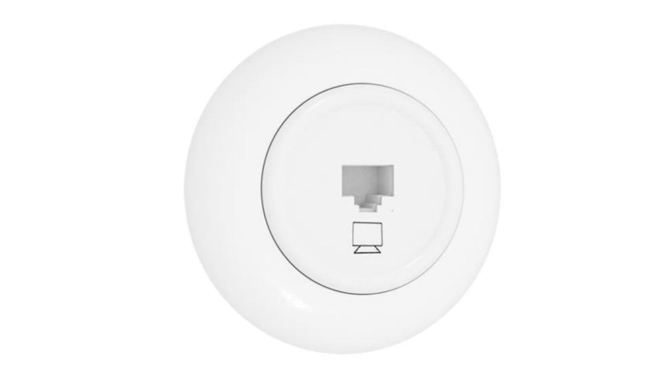 Premiumlux RETROLINE Gniazdo komputerowe 1 x RJ45 z ramką białe
