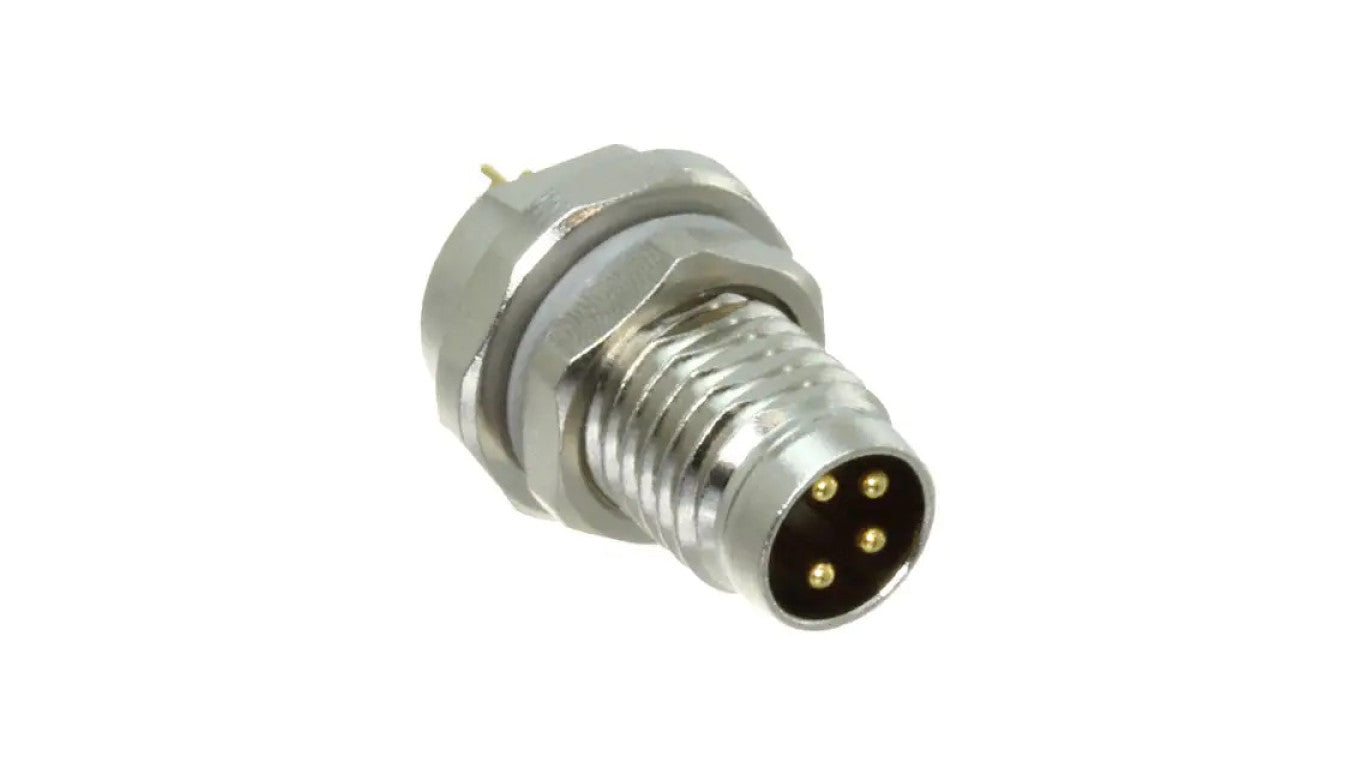 Złącze okrągłe M8 męskie proste do lutowania 4-PIN 30V T4032014041-000