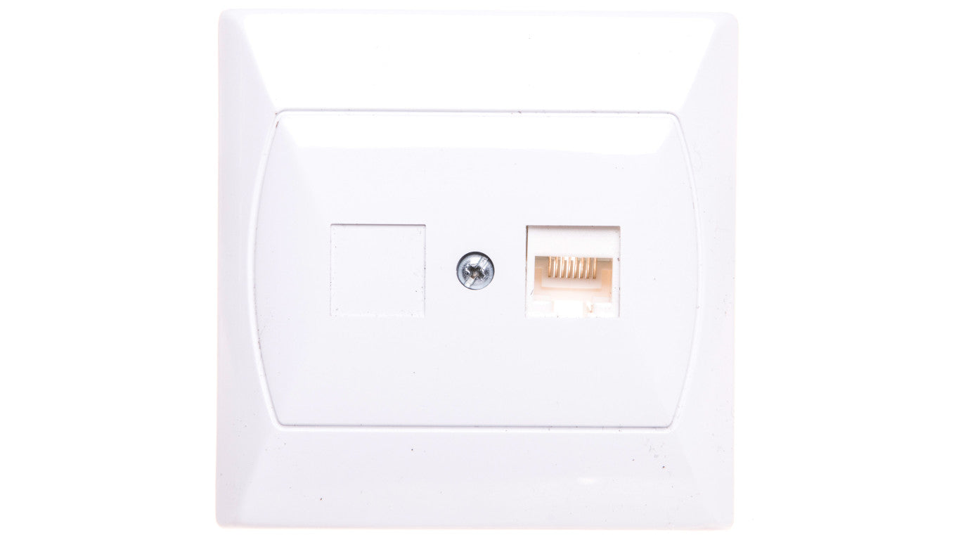 AKCENT Gniazdo komputerowe pojedyncze RJ45 kat.5e FOREX białe GPK-1A/F/00