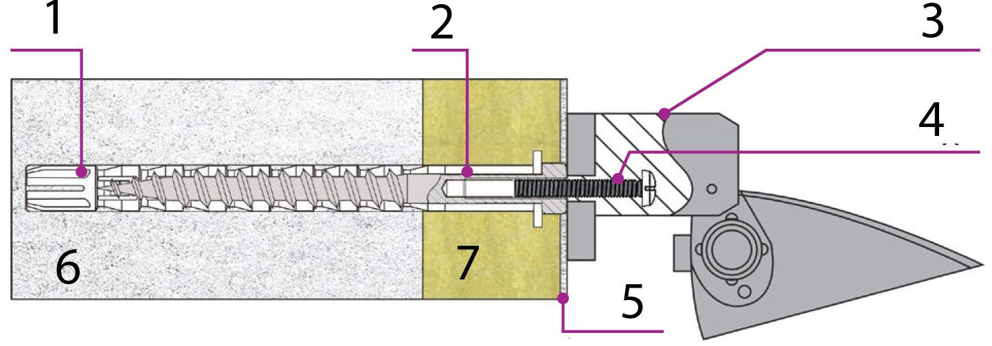Kołek do mocowania na elewacji Ebolt 12x400 z gwintem wewnętrznym M5