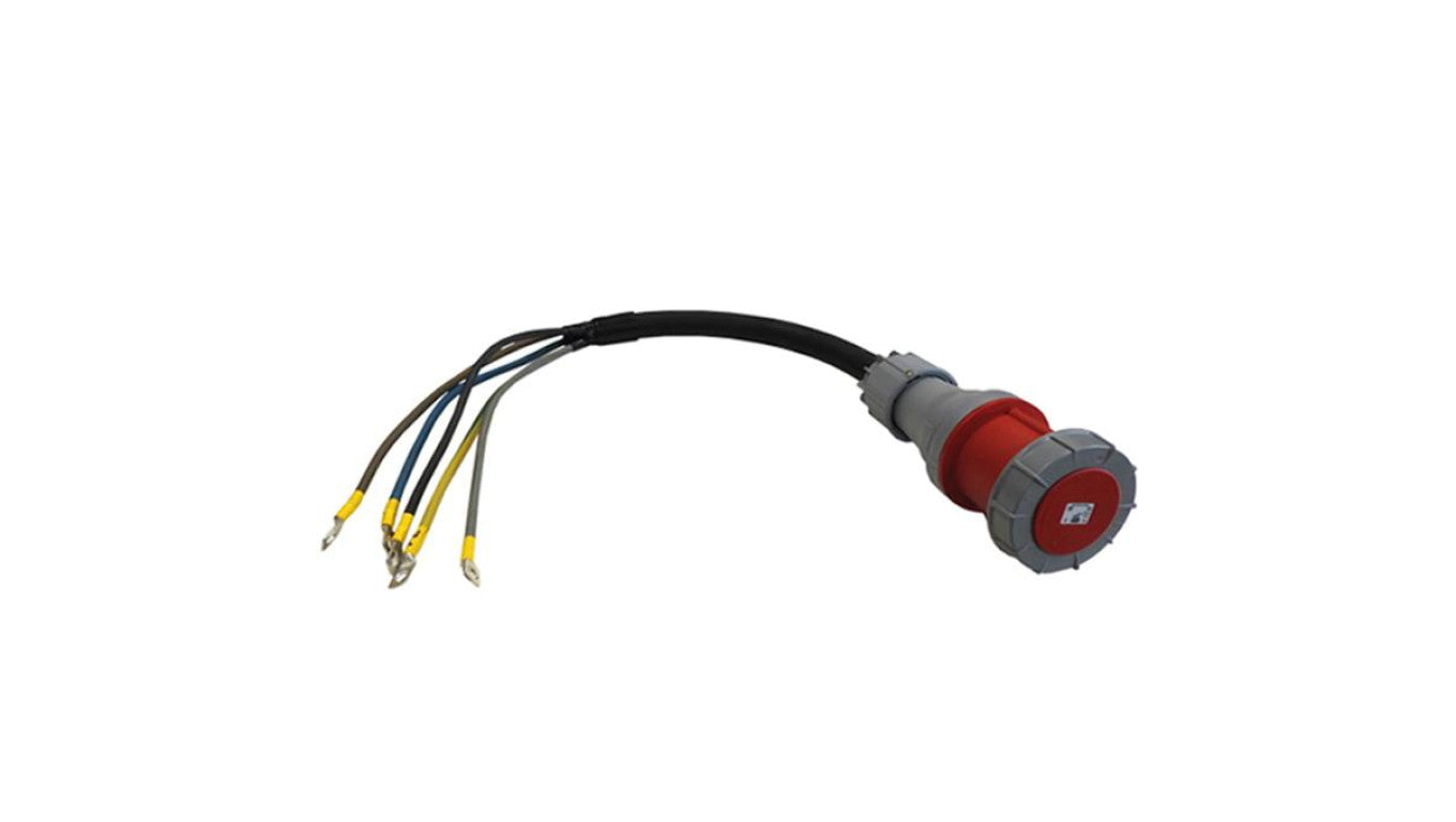Przedłużacz / adapter elCORD IP67 1m H07RN-F 5G35 z gniazdem 125A-5P i końcówkami oczkowymi M12, 25565010