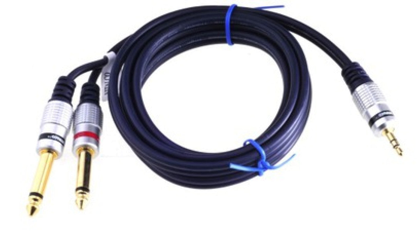 Kabel audio wt.Jack 3,5 stereo /2x wt.Jack 6,3 mono MK71 10m