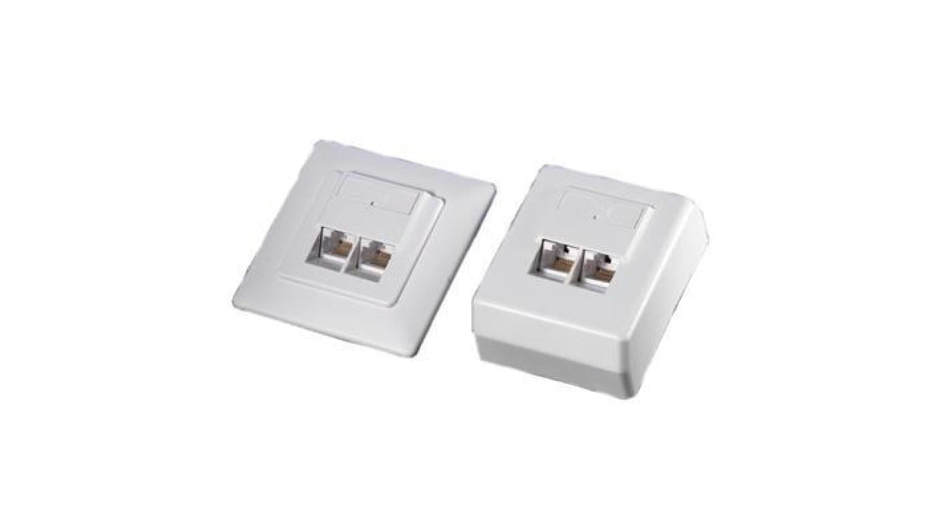 Gniazdo modularne podtynkowe 2xRJ-45 8p8c Krone