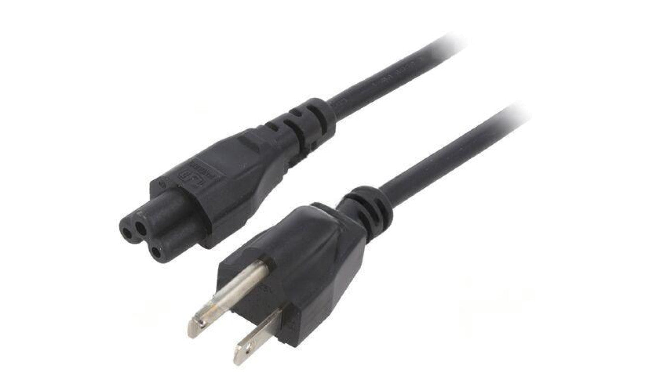 Kabel: 3x18AWG, IEC C5 żeński,NEMA 5-15 (B) wtyk, 3m LT-202+535 SVT 18/3 105C BLK 3M